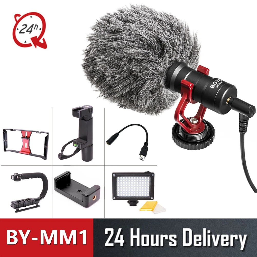Boya BY-MM1 дробовик видео микрофон Youtube Vlogging Запись микрофон для iPhone HuaWei DJI Osmo ZHIYUN Smooth Q Canon sony DSLR
