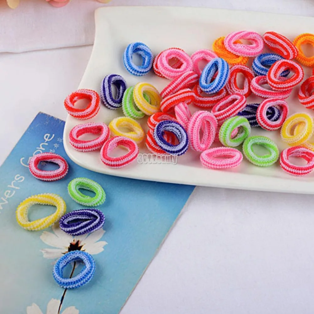 100 шт. резинки для волос Детские Обувь девочек детей Полотенца ткань Галстуки