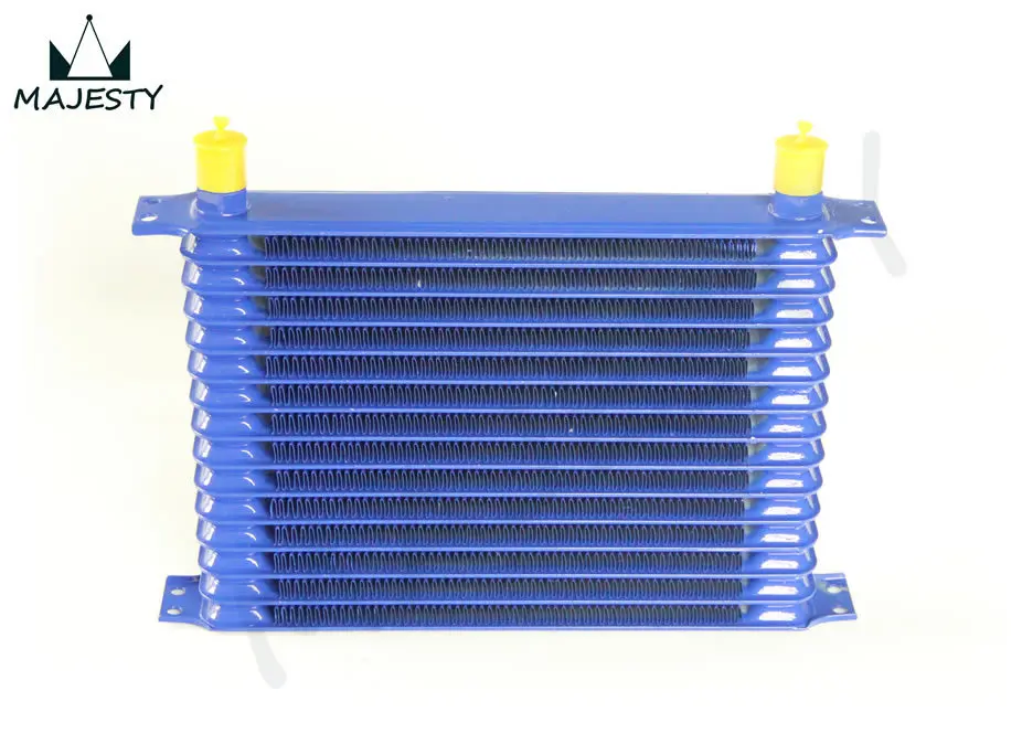 Universal 15 Row engine Transmission 10AN Oil Cooler kit +7&quot Electric Fan Kit BL |