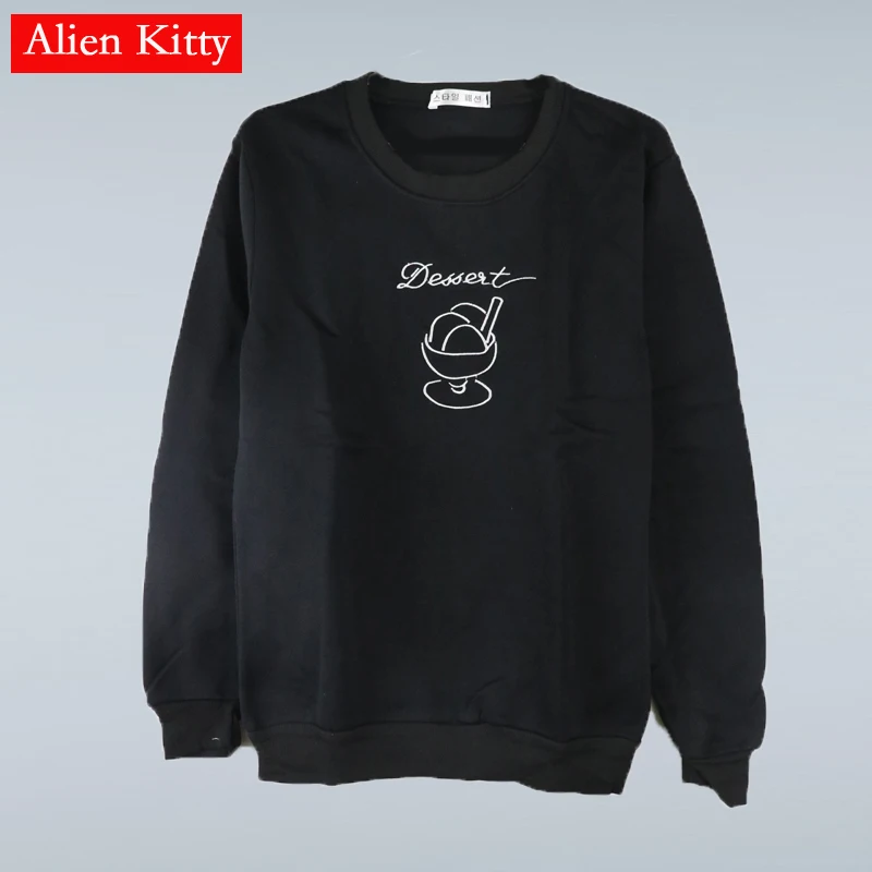 Повседневная Женская толстовка с принтом Alien Kitty весна-осень 2018 Harajuku пуловер