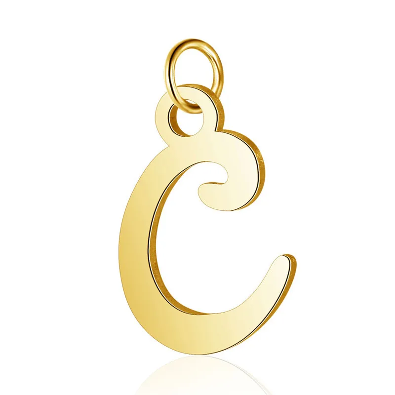 New 10pcs/Lot 26 English Alphabet Letters Pendants Gold 316L Stainless Steel Charms DIY Handmade Necklace Jewelry Making Finding | Украшения