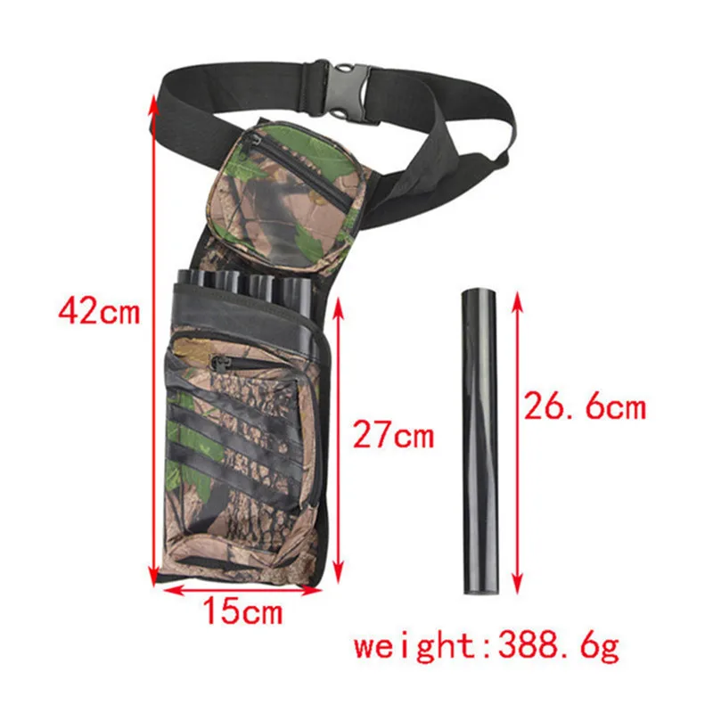 1pc 4Tubes Arrow Quiver Waist Hip Belt Storage Bag Shooting Training Holder Arrows Outdoor Bow Hunting Accessories | Спорт и