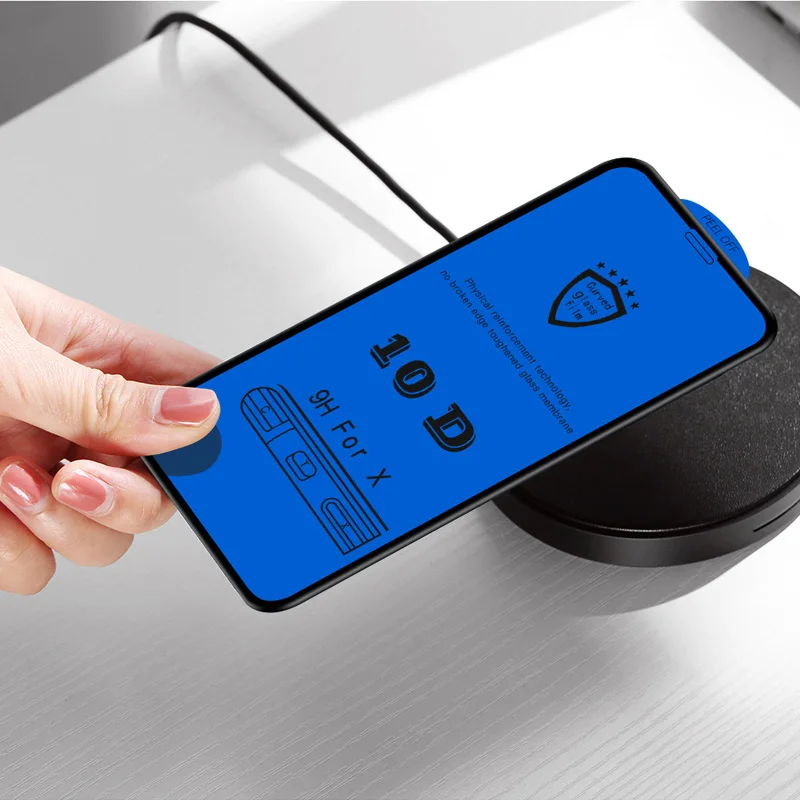 IONCT 10D закаленное защитное стекло для айфон 6 7 8 6s Plus защита полное покрытие на iPhone X