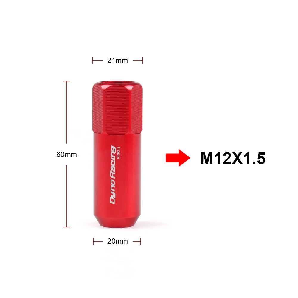 20 шт. Алюминиевые гайки для колес M12 X 1 5 60 мм гоночных замков винт TT100442|Гайки и