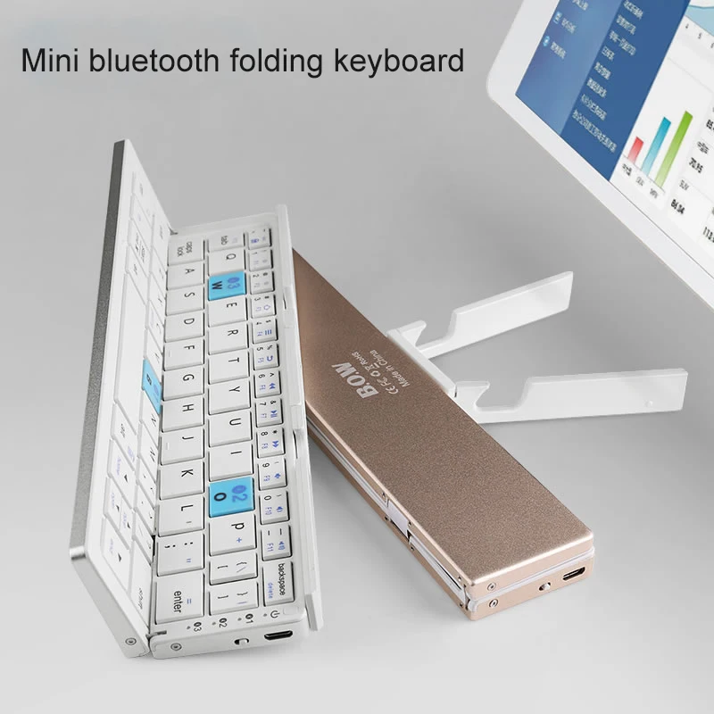 НОВАЯ Портативная Складная мини-клавиатура с bluetooth беспроводная клавиатура