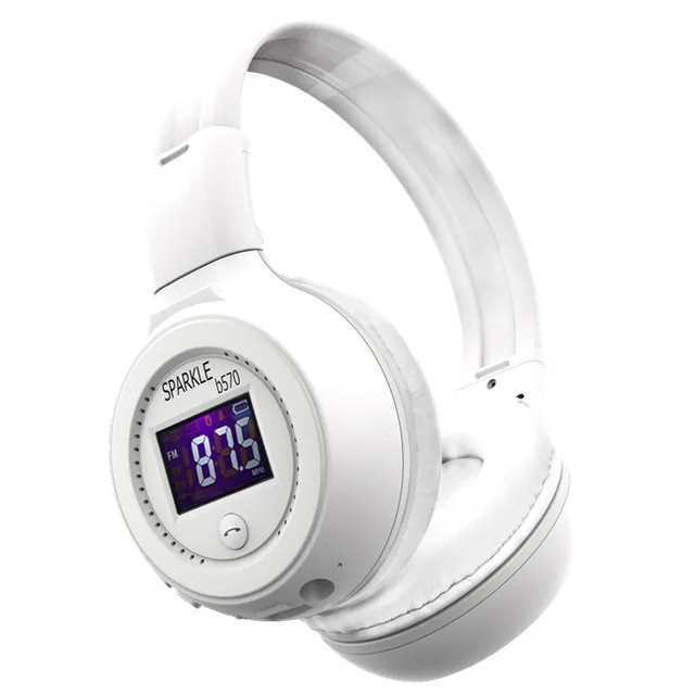 White Zealot B570 беспроводные наушники+ fm-радио Bluetooth гарнитуры наушники с микрофоном Поддержка TF карты, AUX - Цвет: White