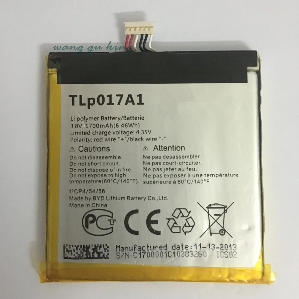 

3,8 V 1700mAh TLp017A1 / TLp017A2 для Alcatel OT-6012A OT-6012D OT-6012E OT-6012W TCL S530T аккумулятор
