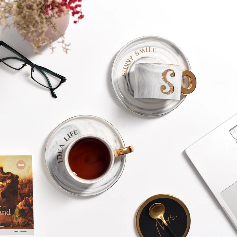 Tazas скандинавский Instagram мраморный Пномпень керамическая кофейная чашка блюдо послеобеденный черный чай эспрессо чашка Copo Bardak Kupa забавные кружки