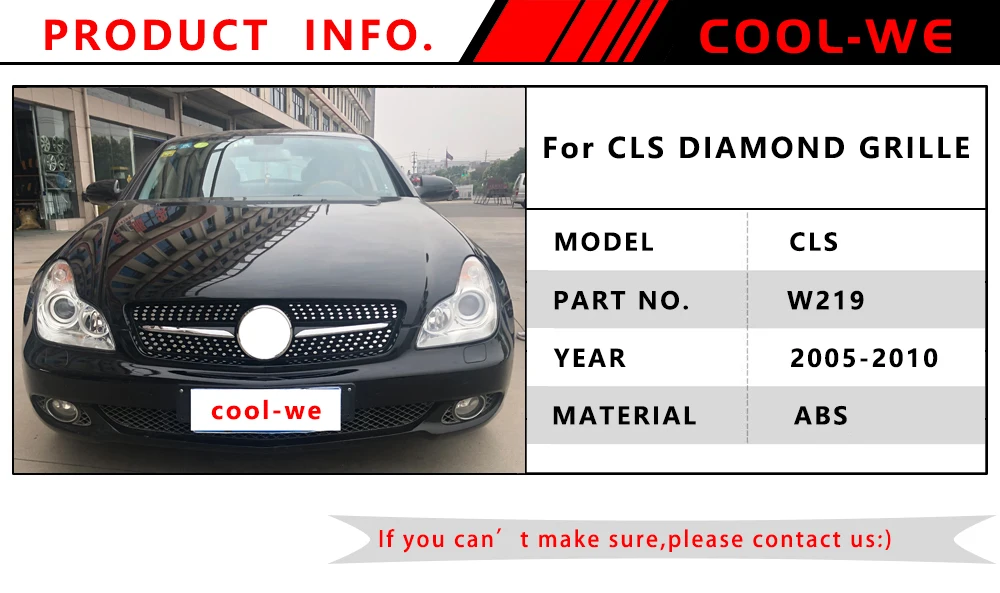 Для Mecedes Benz CLS W219 класс CLS300 CLS350 CLS500 CLS55 сетчатая Решетка переднего бампера гоночные решетки 2004-2010