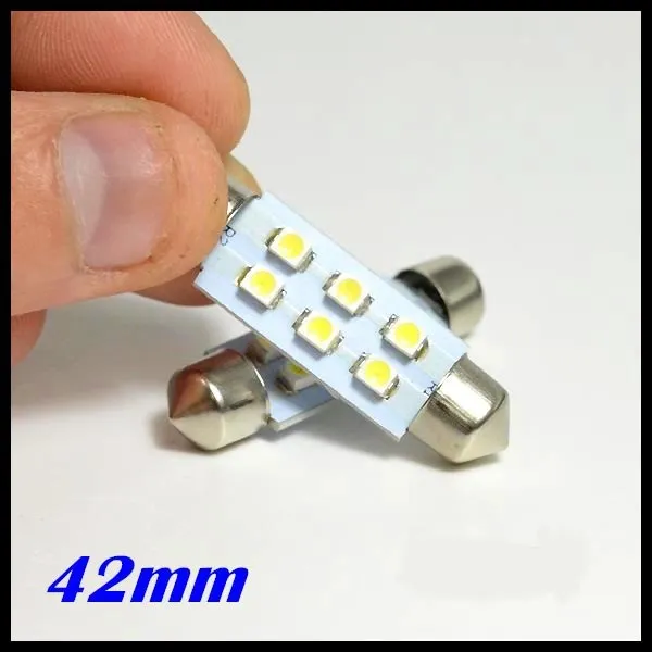 Бесплатная доставка гирлянда светодиодных ламп 6smd led 1210 3528 c5w 31 мм/36 мм/39 мм/42 мм