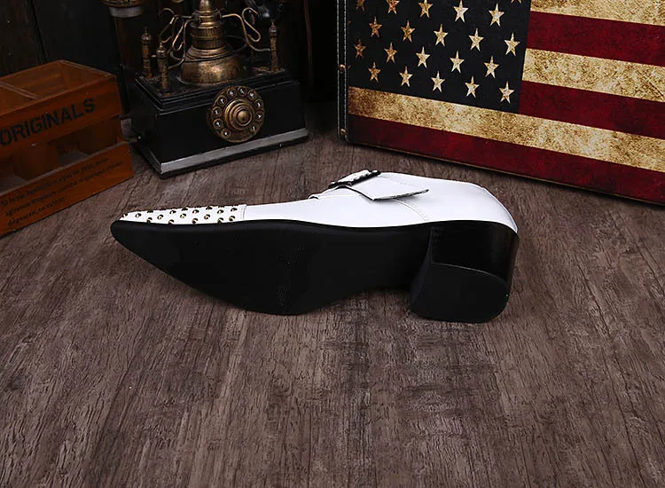 Ntparker/Мужская обувь ручной работы в итальянском стиле официальная белая кожаная