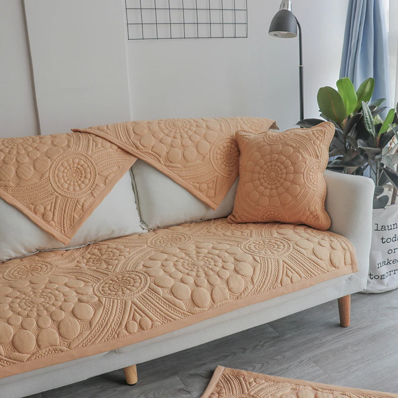 Чехол для дивана 1 шт. 3D плотный чехол с цветочным узором Хлопковый современный