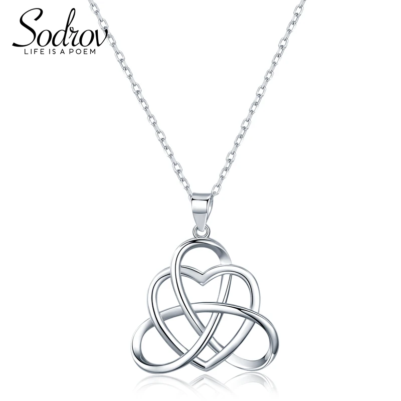 

Sodrov Authentic 925 Sterling Silver Pendants Necklaces Charming/ Elegant Hollow Heart Fine Jewelry Gifts