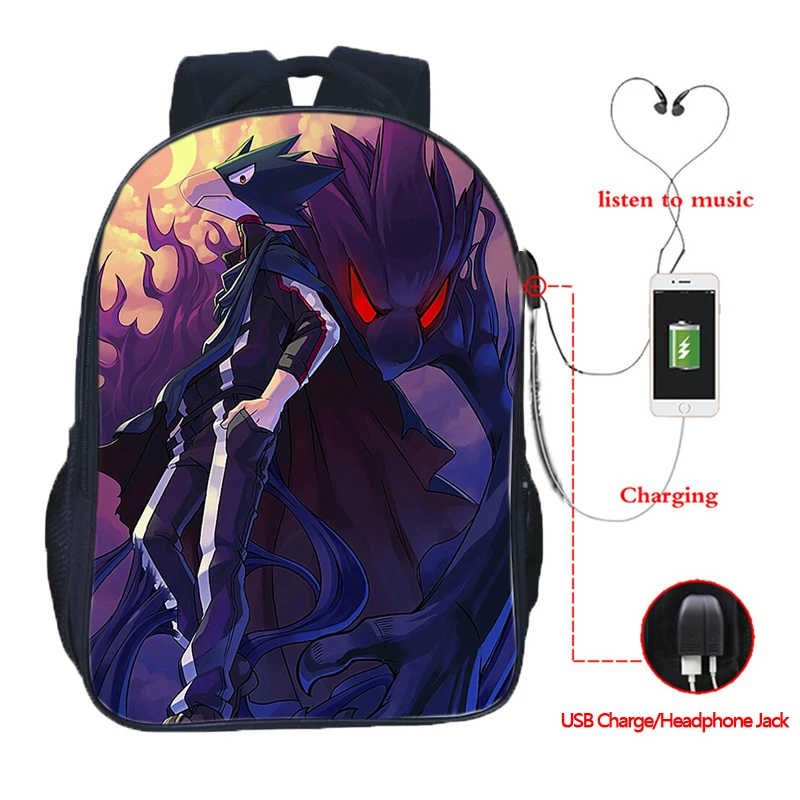 1 Boku No Hero Academy USB зарядный рюкзак для студентов, мальчиков и девочек, сумки, модный школьный рюкзак для подростков, повседневный рюкзак - Цвет: 1