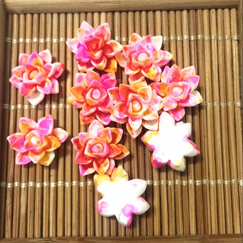 

50pcs Resin lotus flowers flatback Appliques For phone wedding crafts LH-8