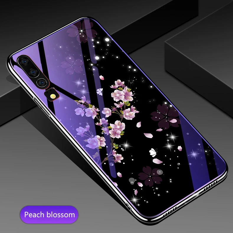 Стеклянный чехол для телефона huawei P30 Lite Pro, стеклянный чехол s, роскошный чехол-накладка с голубым напылением, светильник для huawei P30, Fundas Capa Coque