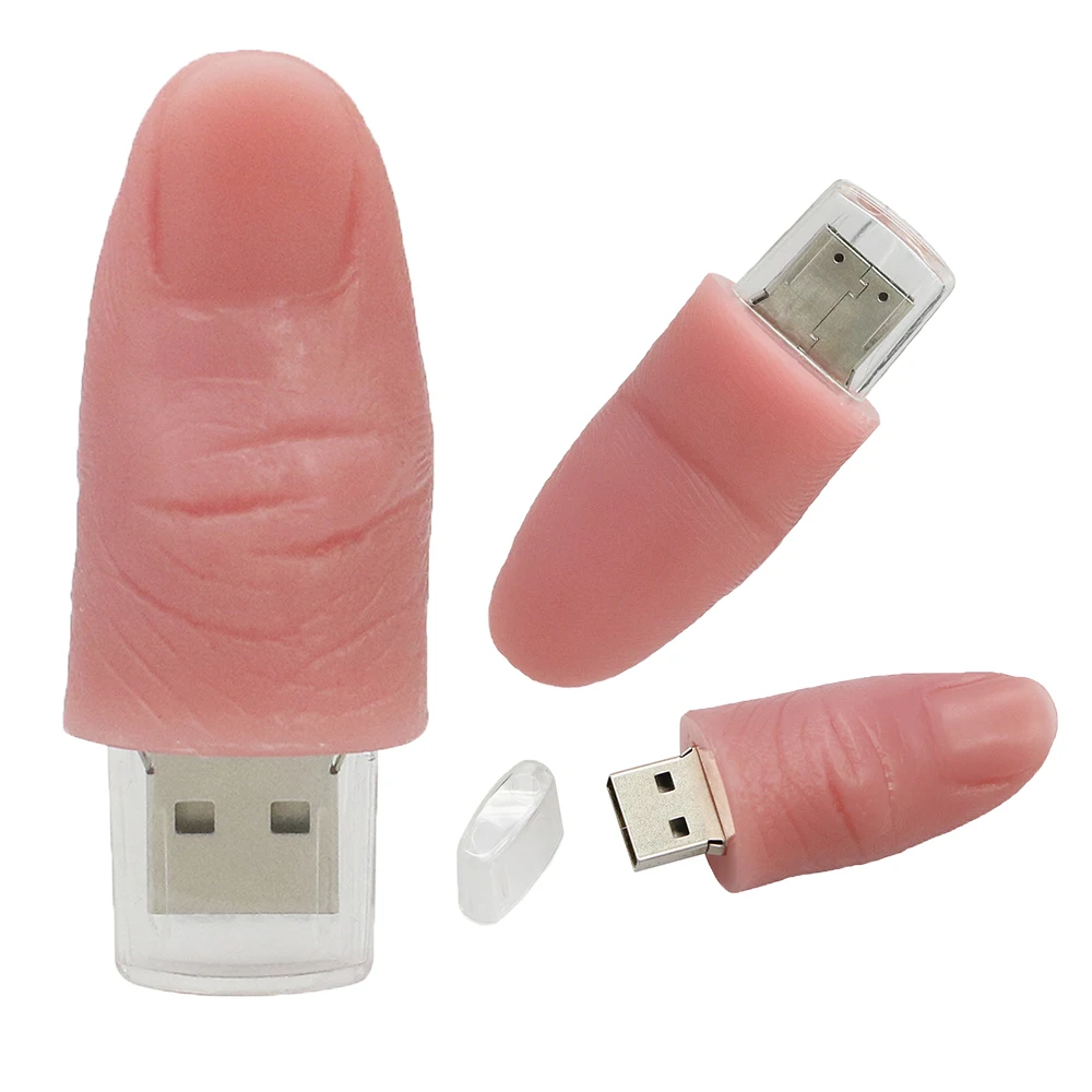 Флеш накопитель с мультяшным пальцем USB флеш 8 ГБ 16 32 64 128 256 2.0 Flash Memory Stick Thumb Cle Memoria