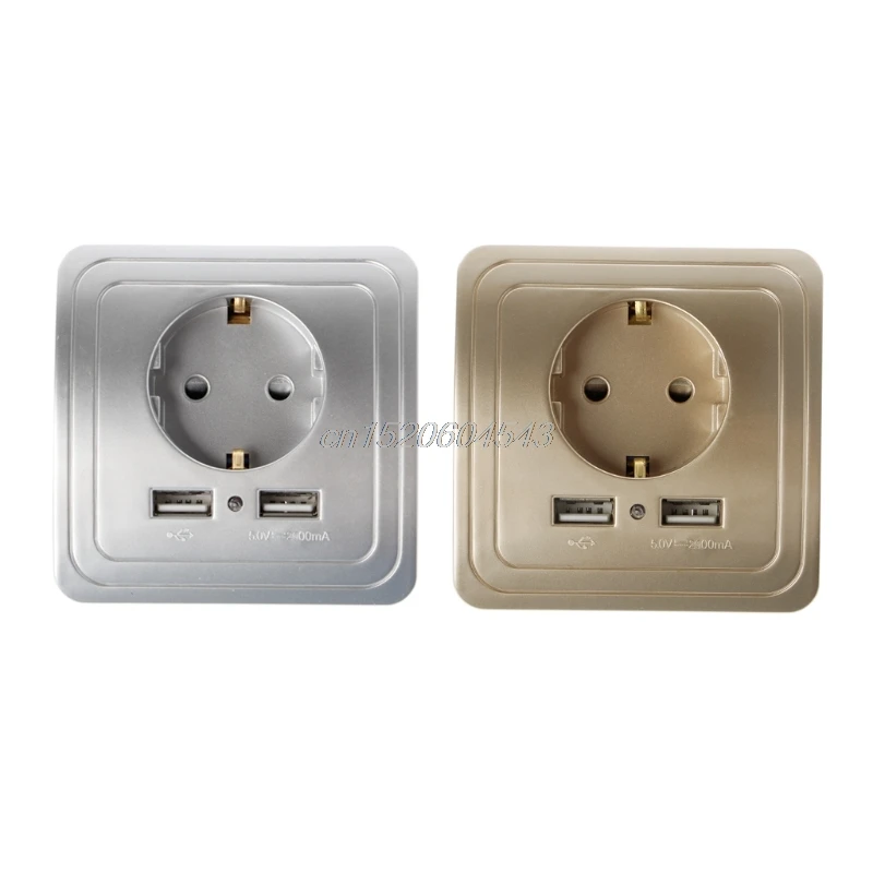 Настенное зарядное устройство с светодиодный USB портами 5 В 2 А|dual wall socket usb|eu plugpanel