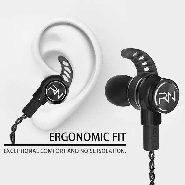 Renonext RX6 двойной драйвер гарнитура с супер басами наушники стерео капельки micrpphone Hi