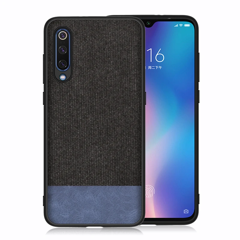 Luxury Canvas Soft Case For Xiaomi Mi 9 8 6 Cases Hybrid Texture Grid Pattern SE Back Cover |