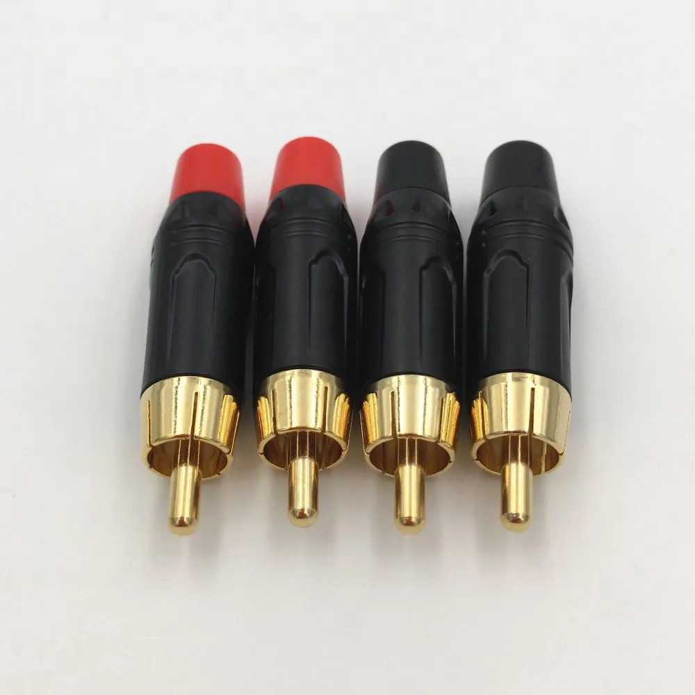 40 шт. высококачественный RCA паяльный разъем позолоченный аудиоадаптер черный и