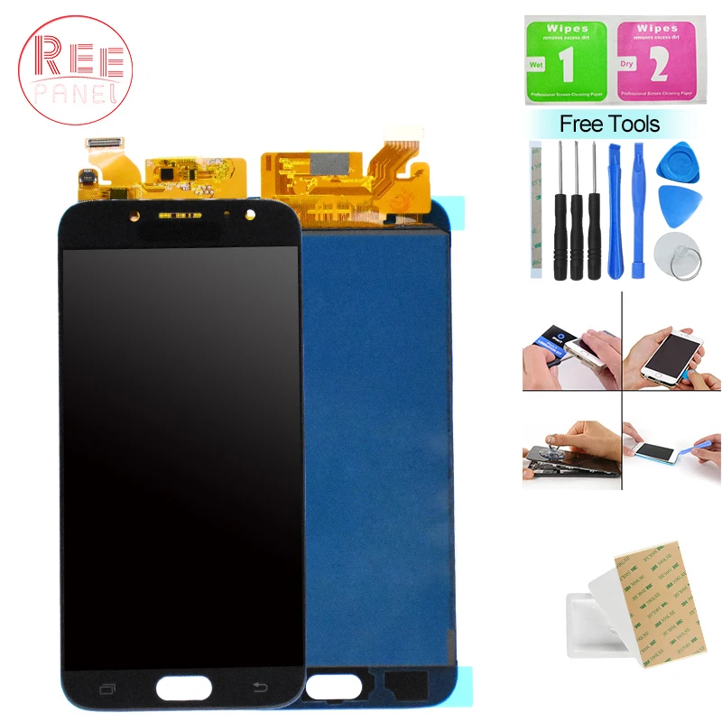 100% тестирование J7 Pro J730 ЖК панель samsung 2017 J730F дисплей Сенсорный экран сборки для SM
