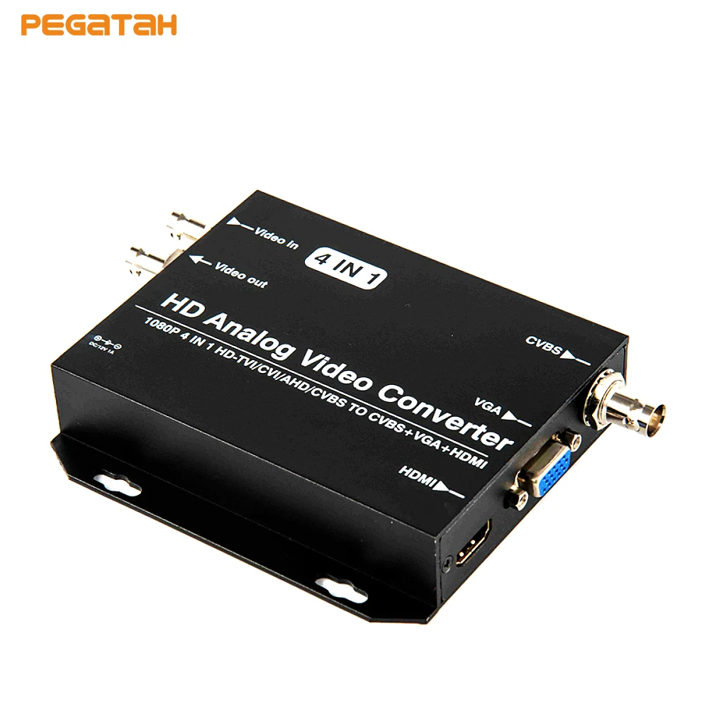 Новейший видеоконвертер 720P 1080P HD AHD CVI TVI CVBS к HDMI VGA 4 в 1 с поддержкой циклического