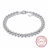 lekani famous brand fine jewelry 925 sterling silver handcuff bracelet for women 6mm beaded bracelet 925 silver bracelet