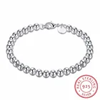 Браслет женский из серебра 925 пробы, 6 мм, с бусинами