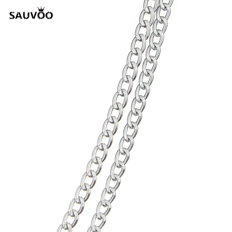 SAUVOO 5 м/лот серебряный цвет алюминий россыпью открытый звено Rolo кабельная цепь 5*7*1