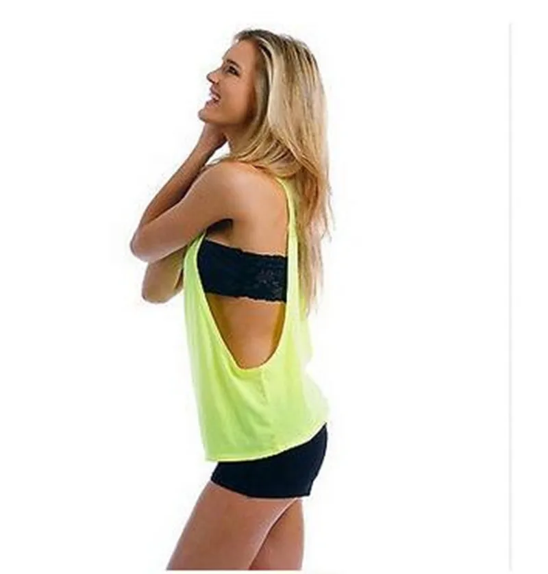 2018 Горячая Женская Сексуальная драпированная майка с открытыми боками неоновые