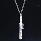 20 шт. Новое модное ожерелье 44x 8 мм, кулон в виде самурайского меча, Короткие Длинные женские и мужские Подарочные ювелирные изделия, чокер