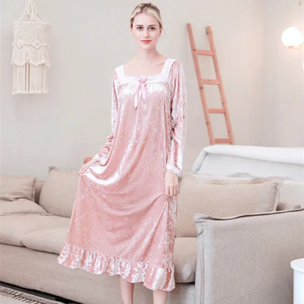 Fdfklak M XXL размера плюс Осенняя Новая женская ночная рубашка Женское ночное белье