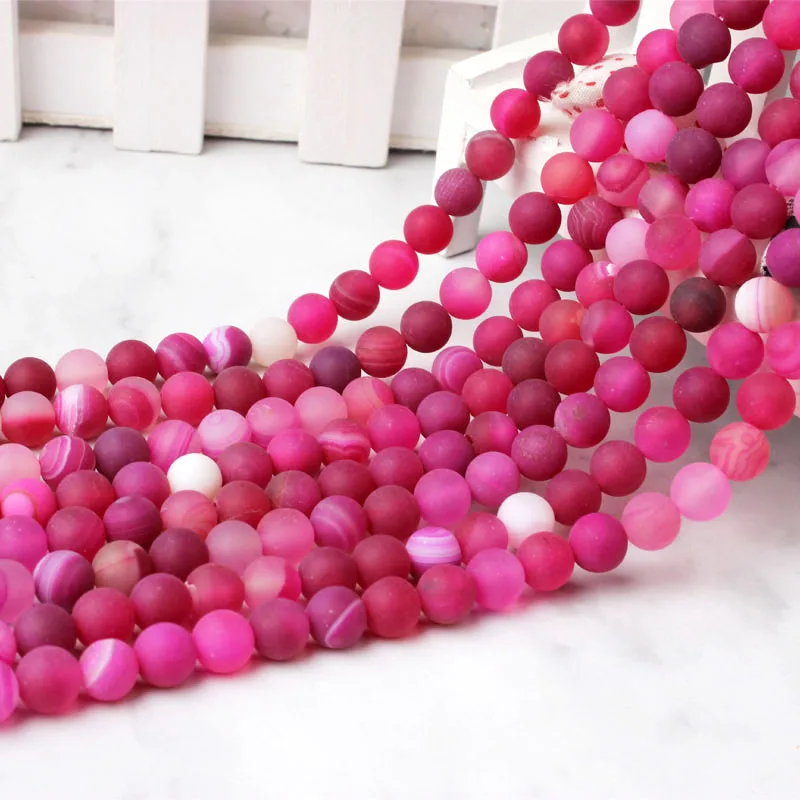 LanLi 6/8/10/12mm Natural The Rosy Red Stripe/Cat Eye Stone Loose Beads DIY Men's and Women's Bracelet Necklace Accessories |