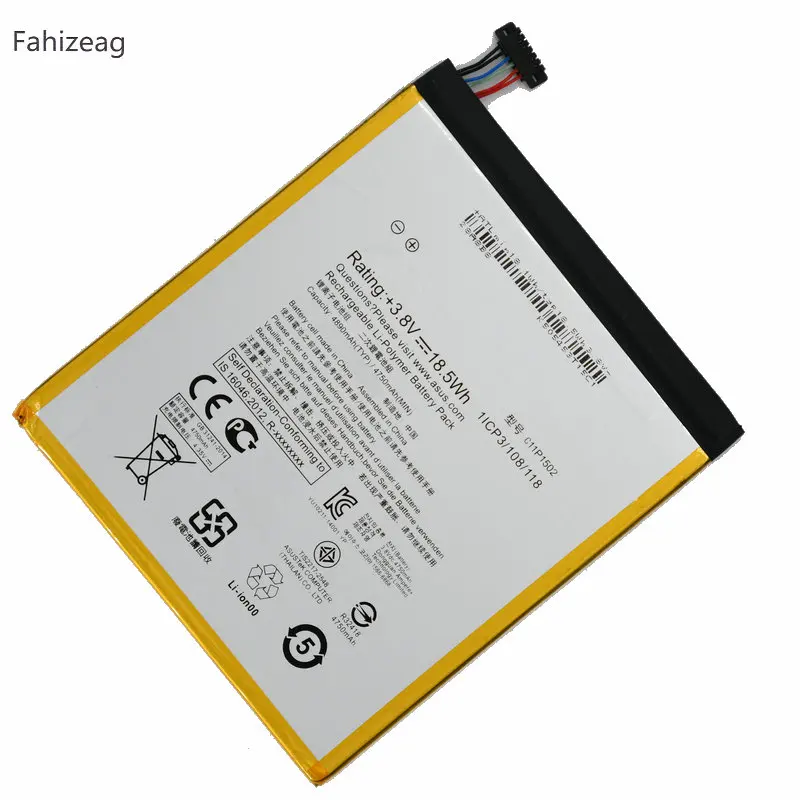 fahizeag 4890mAh Replacement C11P1502 battery Tab for ASUS ZENPAD 10 Z300C Z300CL Z300CG P023 P01T | Мобильные телефоны и