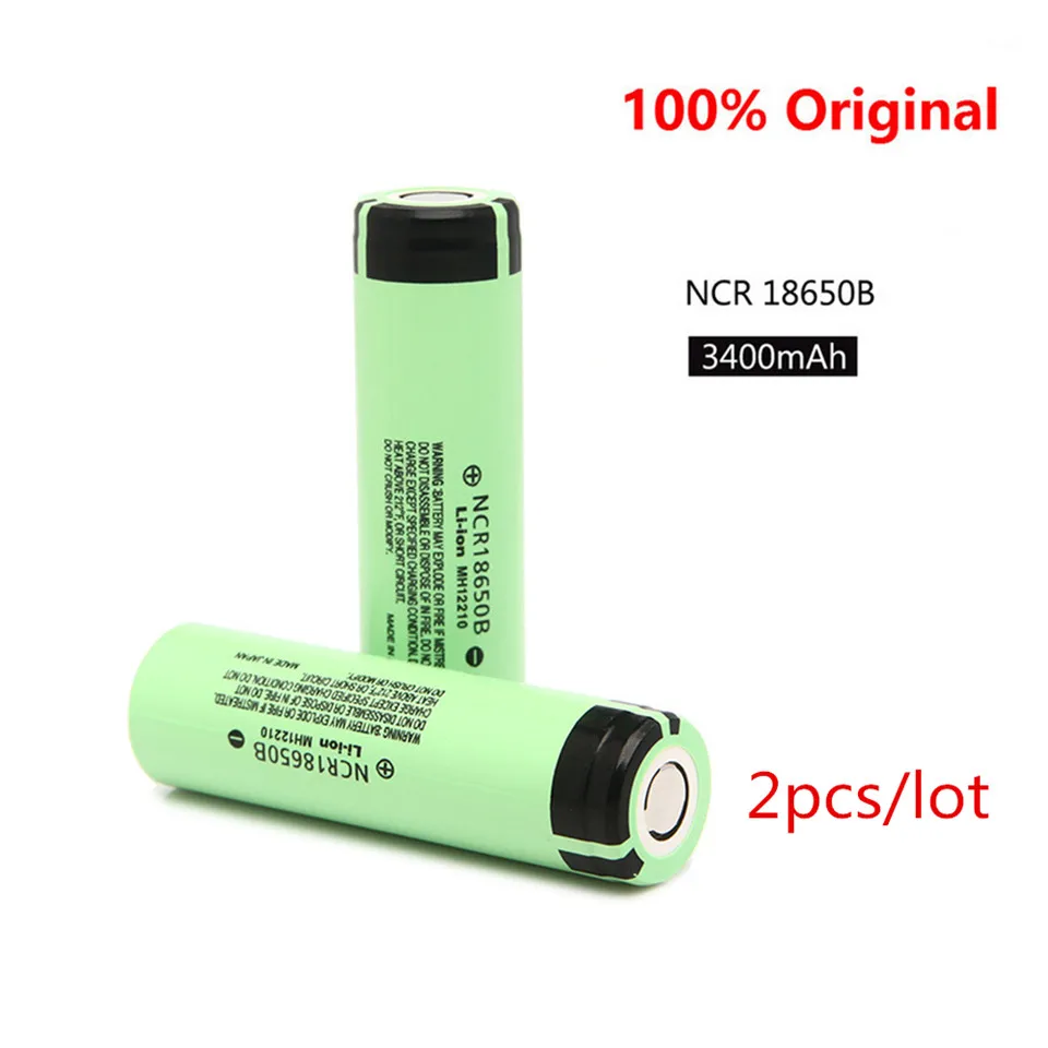 AKASO 2 шт. NCR18650B 3,7 В 3400 мАч 18650 литиевая Перезаряжаемые Батарея для Panasonic фонарик батареи
