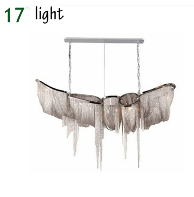 

Fringed Pendant Lamp Aluminium Chain LED Pendant Light Post-modern Atlantis Pendant Lighting Stainless Steel Lamp Body