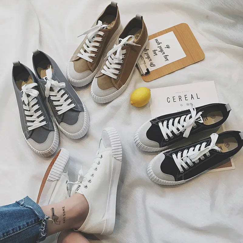

Brand 2019 Breathable Canvas Women Casual Shoes Vulcanize Fashion Sneakers Lace Up Leisure Footwears Boys Girls Outdoor shoes
