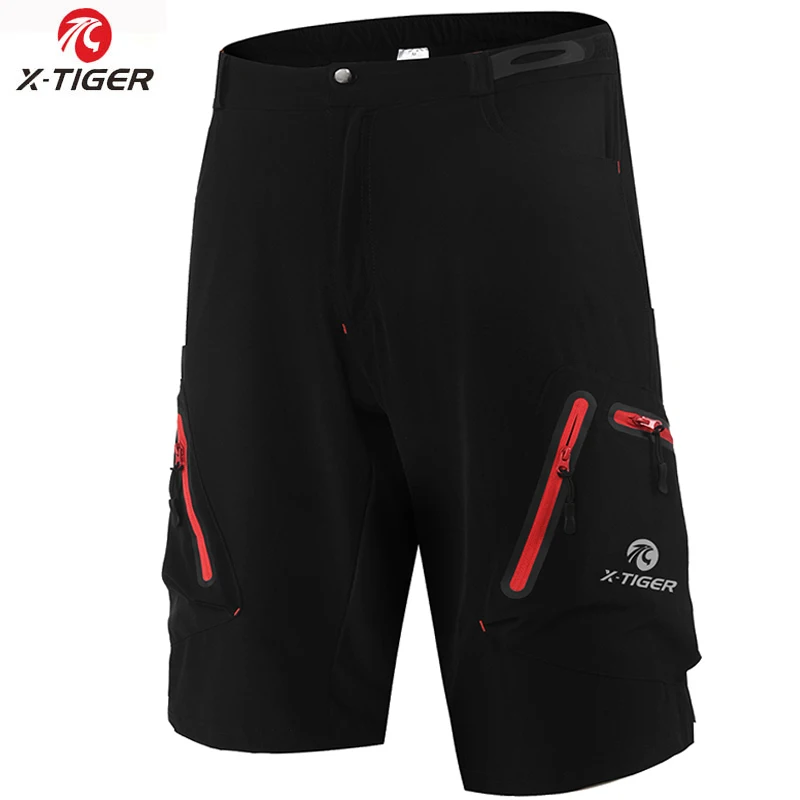 Black Red X-TIGER Pro, 6 цветов, шорты для горного велосипеда, шорты для велоспорта, дышащие, для спорта на открытом воздухе, для езды на горном велосипеде, короткие штаны - Цвет: Black Red
