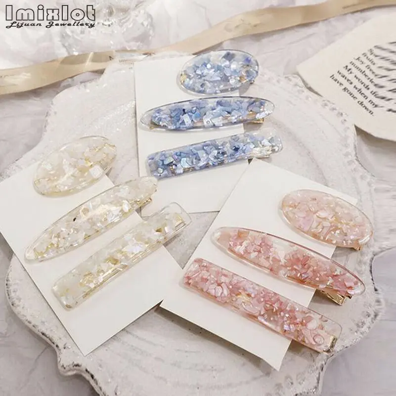 Japanese Style Women Girls Shell Hairpin Hair Clip Oval Waterdrop Shape Acetate Pins Hairgrips Accessories Barrette |
