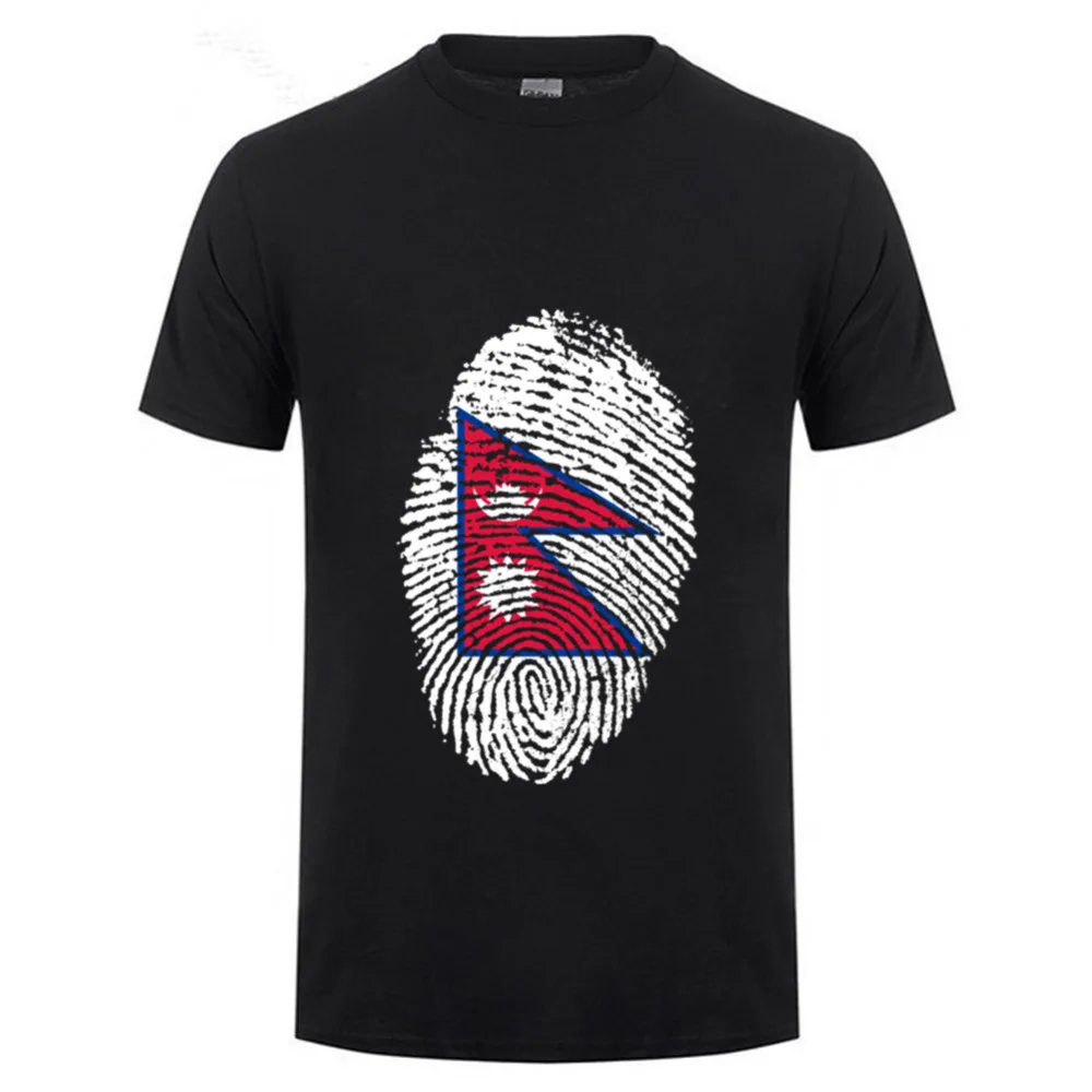 Мужская футболка с принтом отпечатков пальцев хлопковая коротким рукавом|t shirt