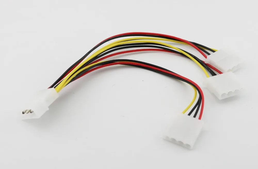 

10 шт. IDE 4 PIN Molex 1 Мужской источник питания для 3x Female Y Splitter адаптер удлинитель кабеля 20 см