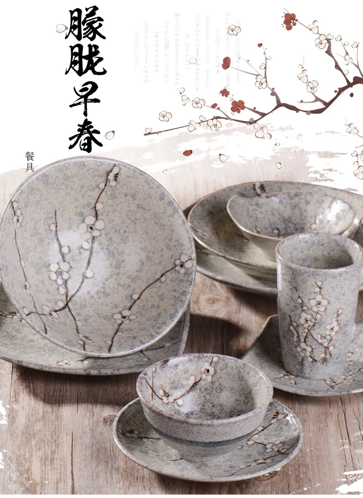 1 предмет японский Керамика лапши риса пластина ручная роспись Сделано в Японии