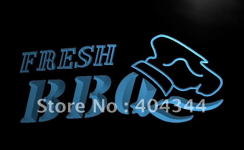 

LB068- OPEN Fresh BBQ Bar Cafe Display LED Neon Light Sign home decor crafts