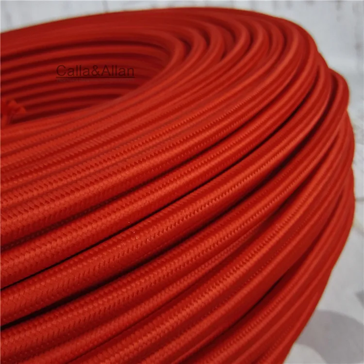 

Vintage style 3-core dark red color fabric wire DIY 3x0.75mm cloth cable cord Braided Retro Lamp Wire cable