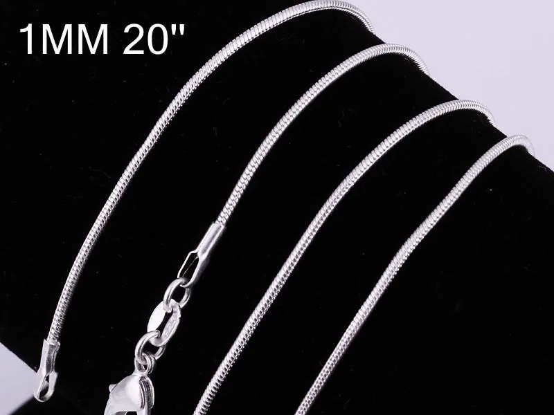 Высококачественная цепочка M925 серебряного цвета C008 1 мм ювелирное изделие в виде