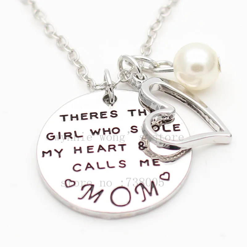 Подарок от дочери на День Матери 2017 колье с подвеской Любовь матери и сын Is Forever