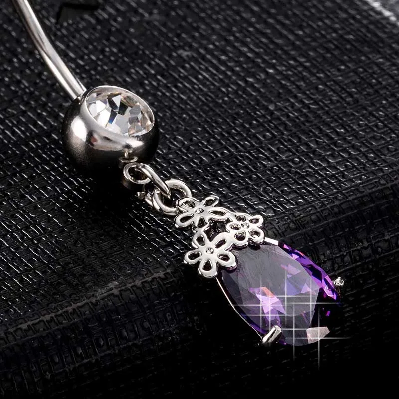 FORSEVEN хирургические кольца из нержавеющей стали капли воды лепестки кнопки для