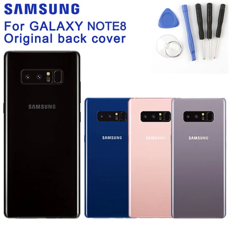 

Original SAMSUNG Back Battery Cover For Samsung GALAXY Note8 SM-N950F N9500 N9508 Back Cover Cases Phone Battery Glass Backshell