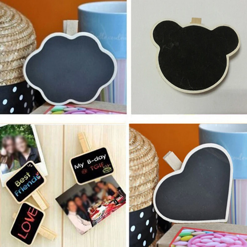 20 шт./лот Оптовая Продажа Милая деревянная мини доска мелкая с зажимом